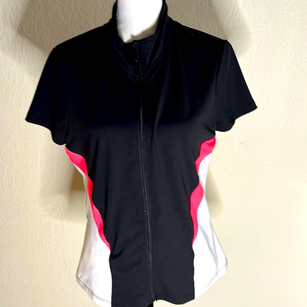 Athleisure short sleeve workout top sz L